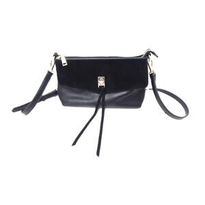 Moda Luxe Black Leather Crossbody Bag Purse